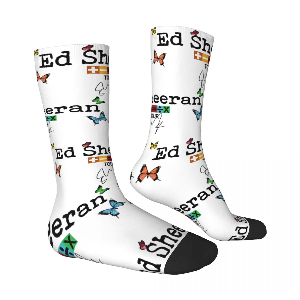 Романтичные математические носки с текстом Ed Sheeran Fan Tour 2 мужские готические