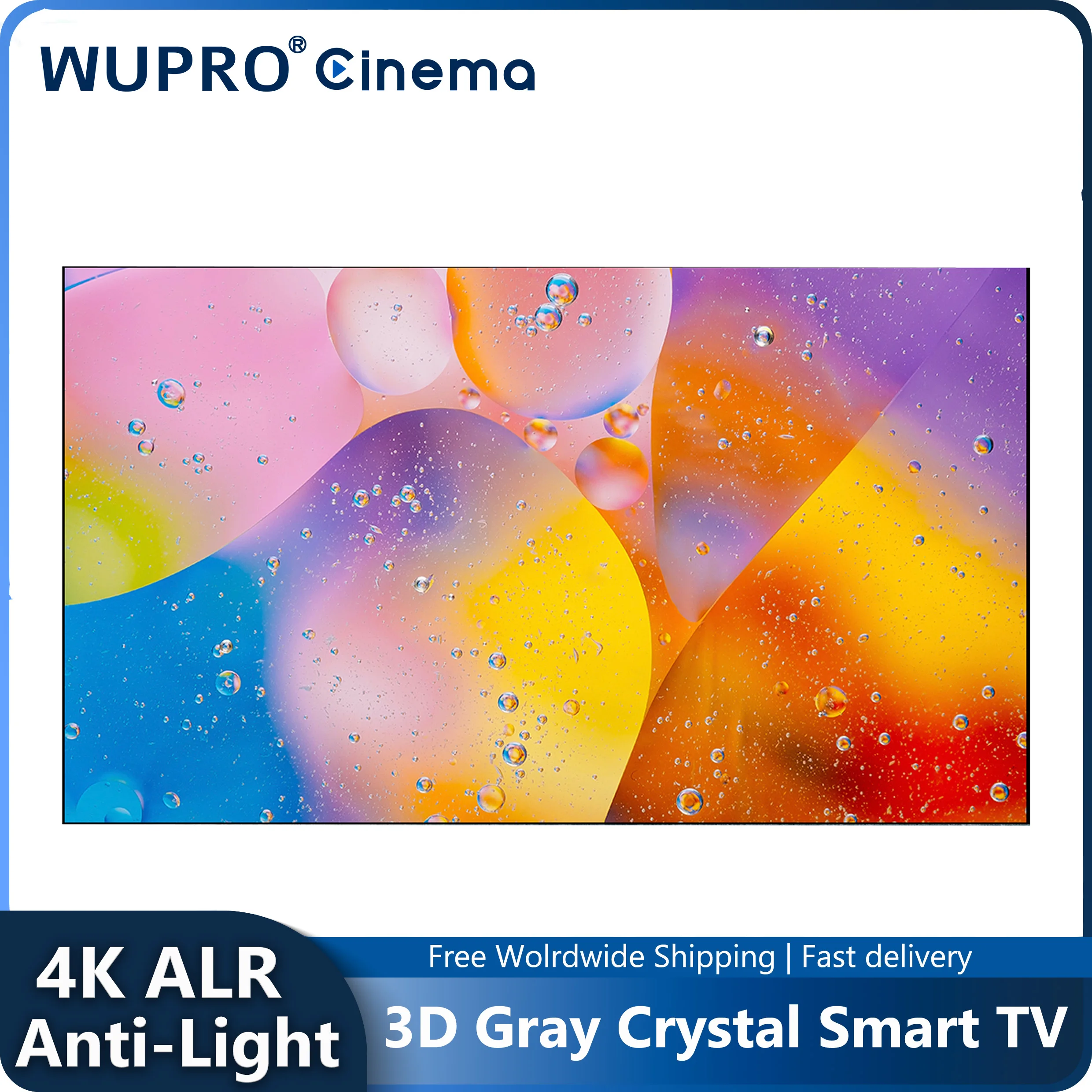 2024 4K UHD ALR UST PET Серый Кристалл Wupro с фиксированной рамкой проекционный экран 3D