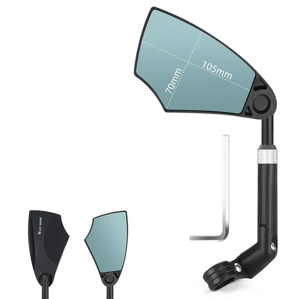 

Durable Bicycle Mirror Retractable Handle Rotary Design Anti-explosion Handlebar Rearview Mirror Cycling Accessories