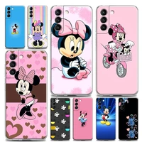 clear phone case for samsung s9 s10 s10e s20 s21 s22 plus lite ultra fe 4g 5g soft silicone case cover anime mickey minnie mouse