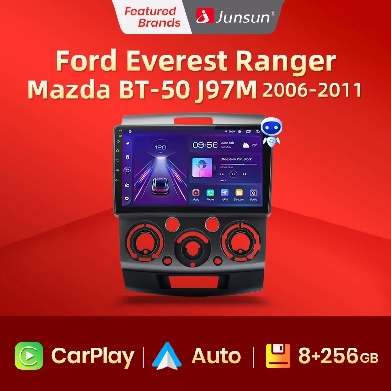 Junsun V1 Pro 8G + 128G для Ford Everest Ranger Mazda BT-50 J97M 2006 - 2011 автомобильное радио CarPlay Android Авто GPS No