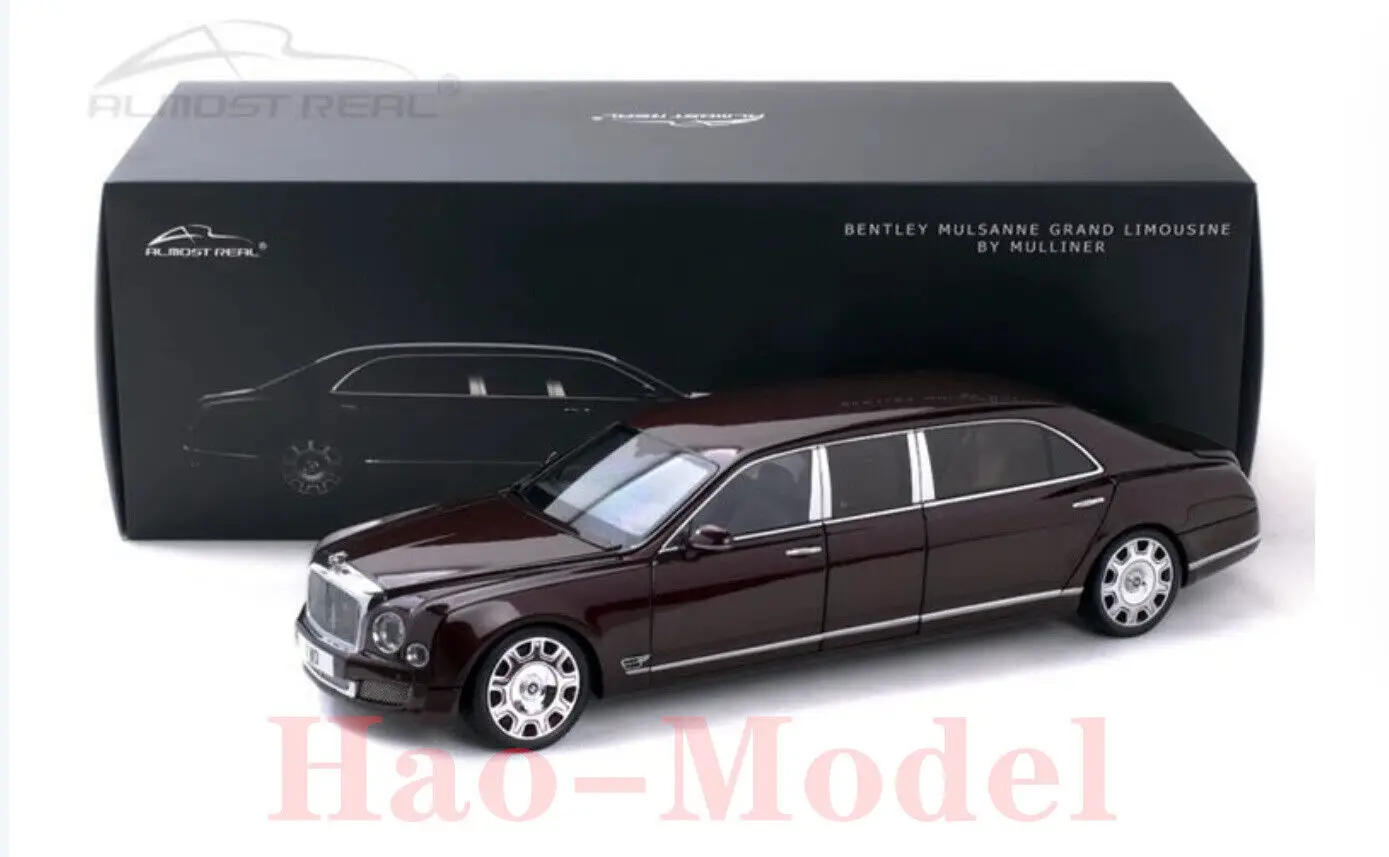 Почти настоящий 1/18 для Bentley Mulliner 2017 литая под давлением модель автомобиля из