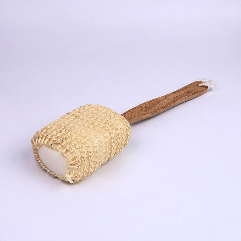 

Bathing Scrubber Natural Sisal Sponge Shower Brush Long Handle Back Massage Scrubber Bath Washing Tool Bathroom Shower Tools