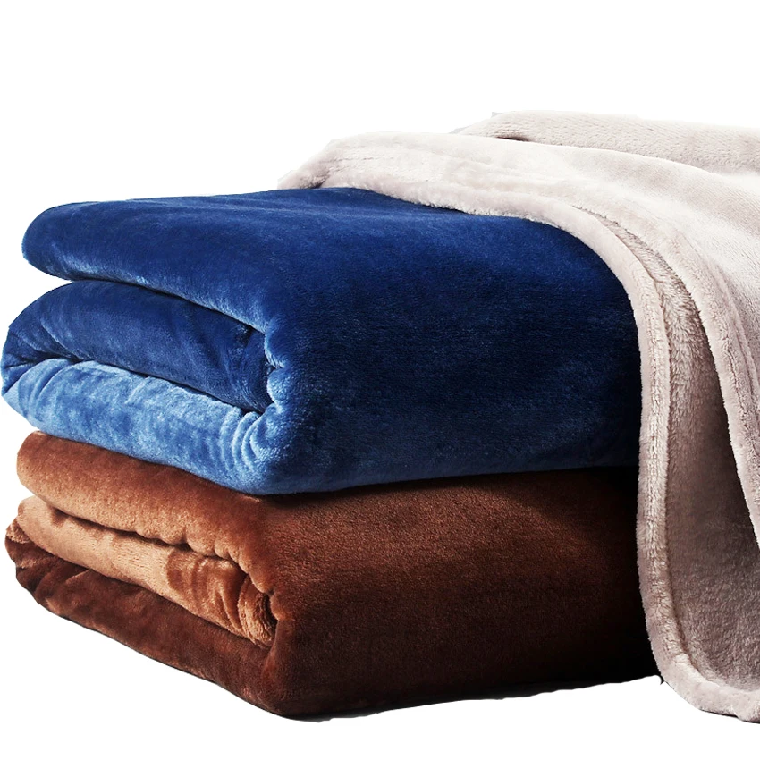 Jagdambe Fluffy Warm Soft Microfiber Winter Plaid Blanket Coral Fleece Flanel Blanket 6 Size 18 Solid Color Washable Blanket