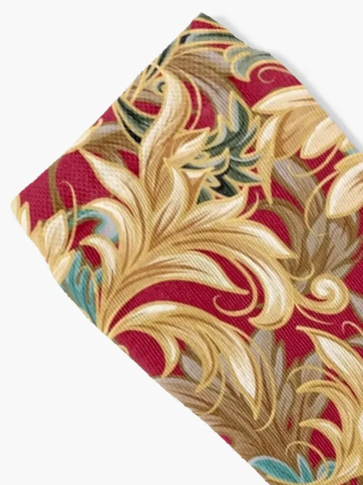 Rococo Bliss узор | Красные + крутые зеленые кремовые носки Велоспорт Баскетбол новые