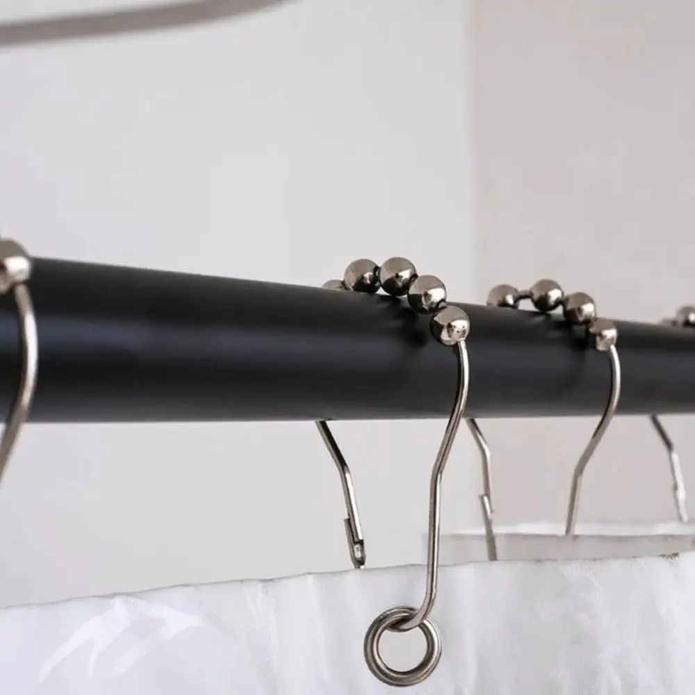 

Bath Room Tool Shower Curtain Ring Hook Modern Simplicity Ring Clips Roller Polished Satin Easy To Install And Simple Bathroom
