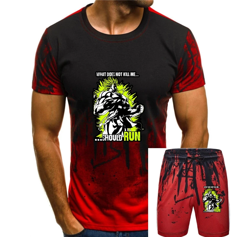 

Легендарная футболка Broly What't Kill Me, бегает, Мужская хлопковая футболка