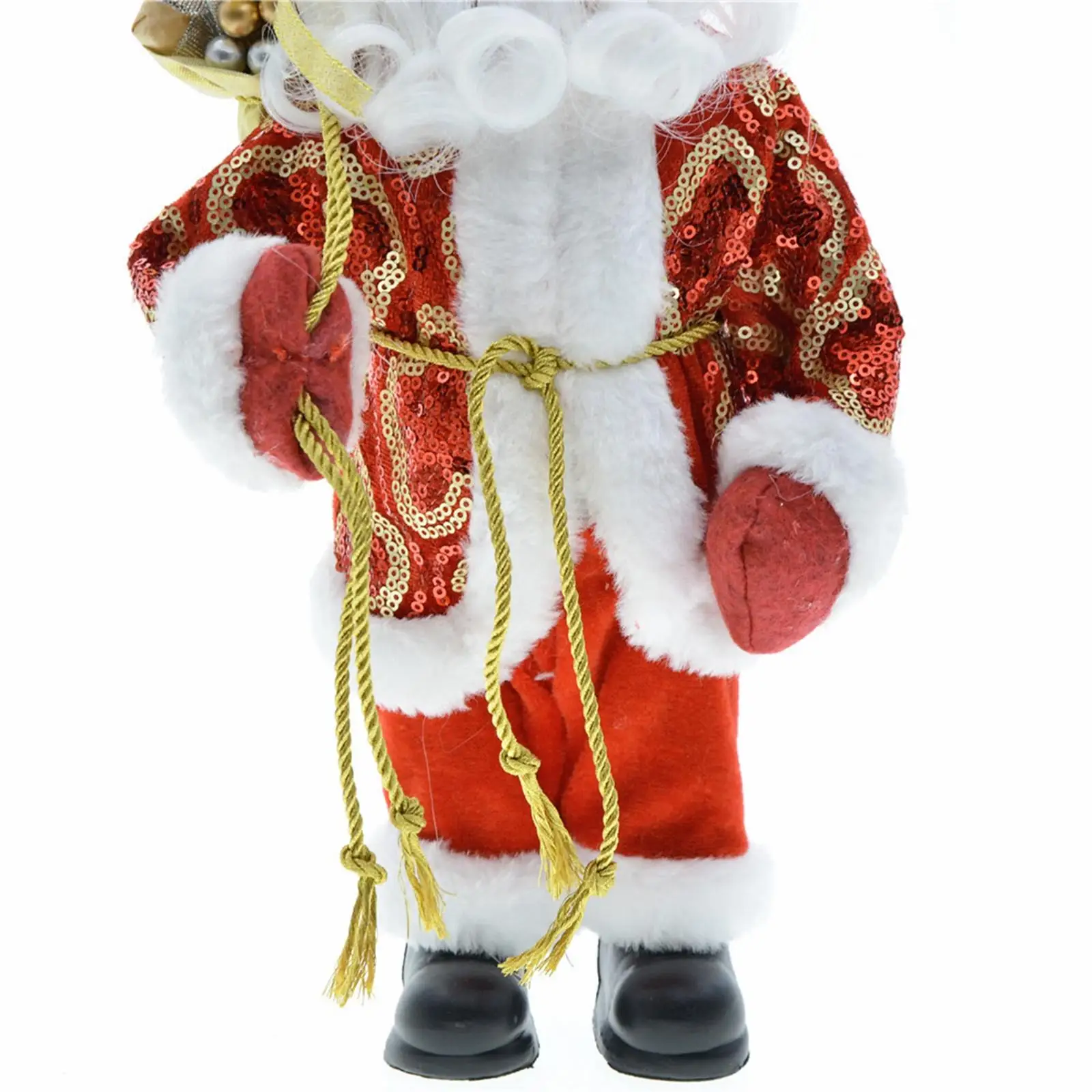 

12" Santa Doll Christmas Figure Ornament Decoration Figurine Traditional Red for Home Shop Christmas Party Table Kid