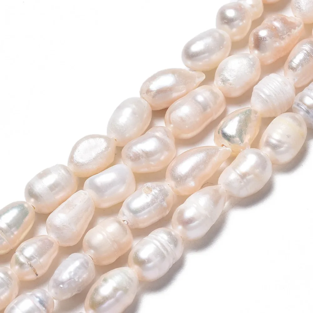 

1Strand Natural Pearl Beads for Jewelry Cultured Freshwater Pearls Rice Shape Loose Beads DIY Crafts Necklaces Bracelet Earrings