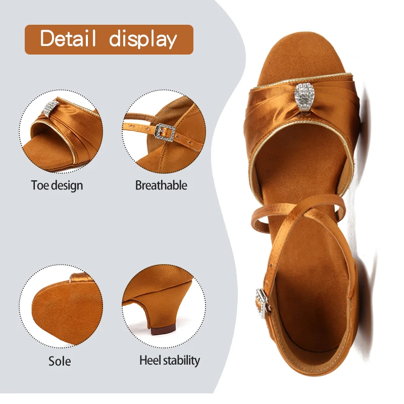 DKZSYIM Women Latin Dance Shoes Salsa Dancing Shoes Ladies Girls Silk Tango Ballroom Dance Shoes Salsa Sandals High Heeled