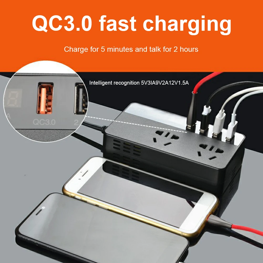 

Car Inverter Universal Converter Auto Power Adapter DC 12V-24V to AC 220V Converter Outlets Voltage Conversion Device