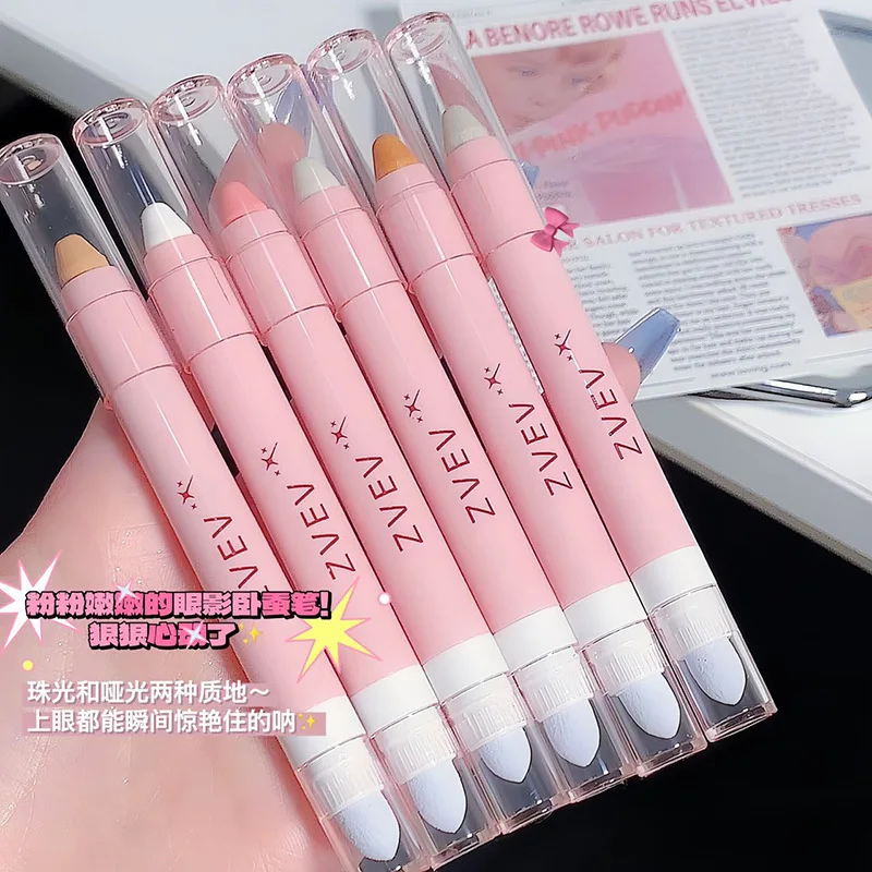 

ZVEV Matte Glitter White Lying Silkworm Highlighter Pen Waterproof Pearlescent Shimmer Eyeshadow Eyeliner Pencil Face Makeup
