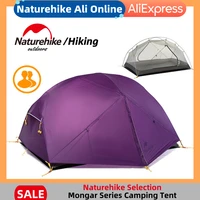 naturehike mongar 2 person camping tent 20d nylon fabric double layer waterproof outdoor nature hike camping tent nh17t007 m