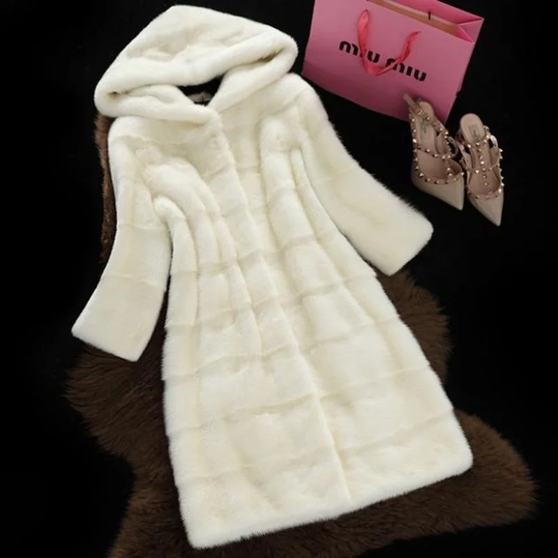 Fur Coats Women Fashion Luxury Faux Fox Fur Coat Hooded Winter Warm Overcoat Warm Fake Fur Coats Feminina Fur Coats for Women
