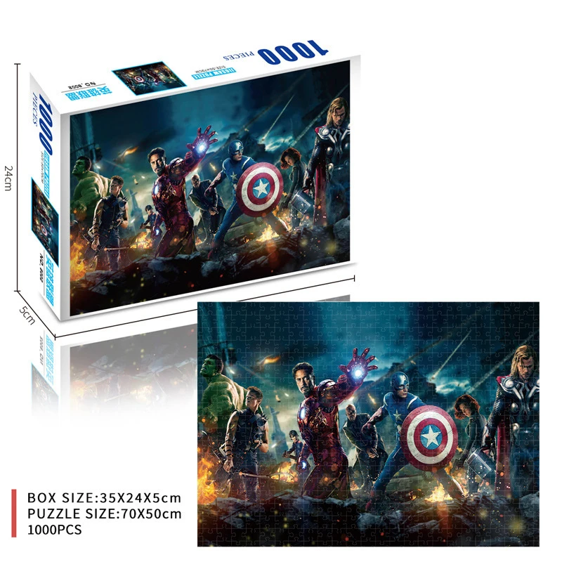 Пазлы Marvel для взрослых 1000 штук бумажные искусственные интеллектуальные