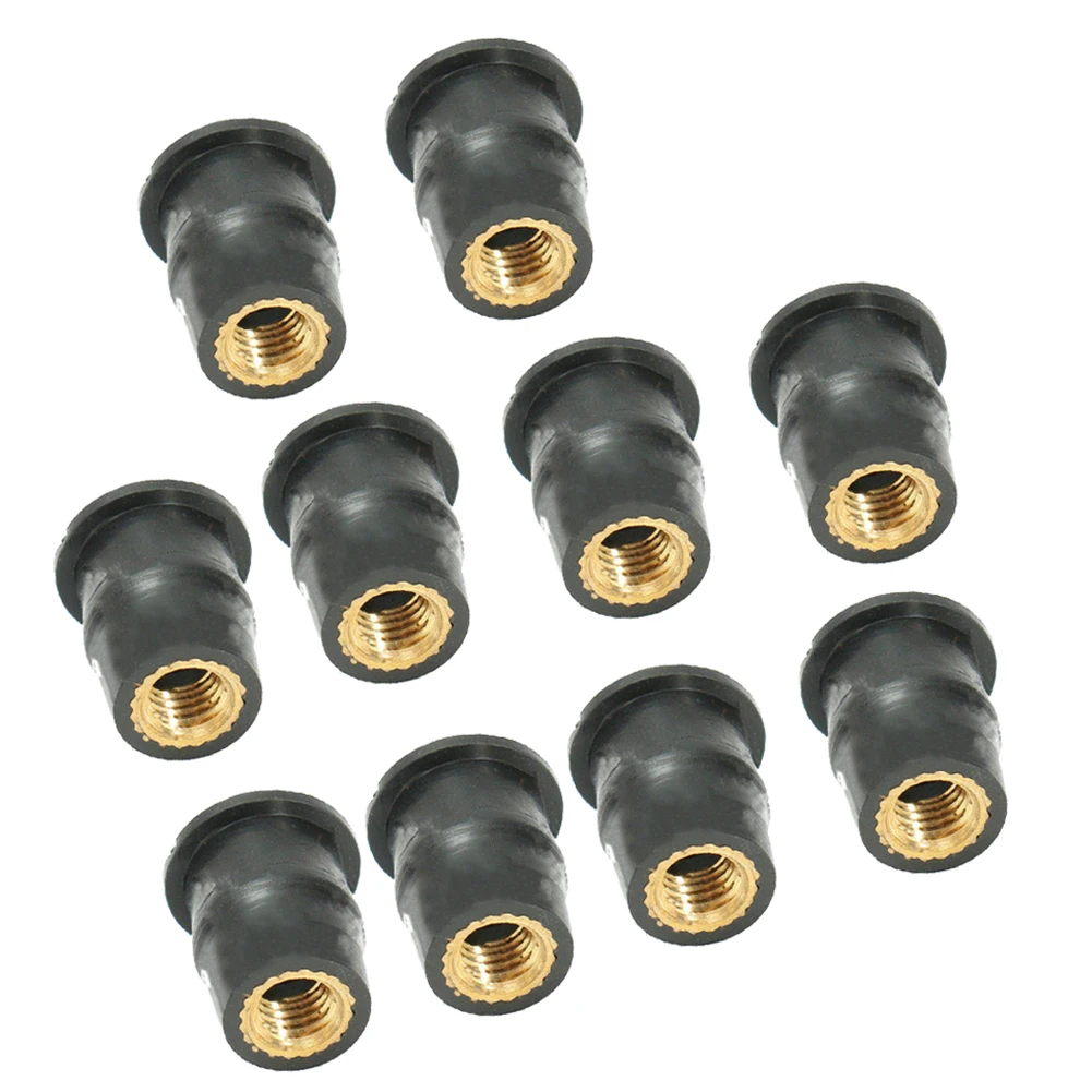 

10PCS Motorcycle For M5/M6 Rubber Well Nuts Blind Fatener Windscreen Windshiel Fairing Cowl Riding Accessories Fastener Goods