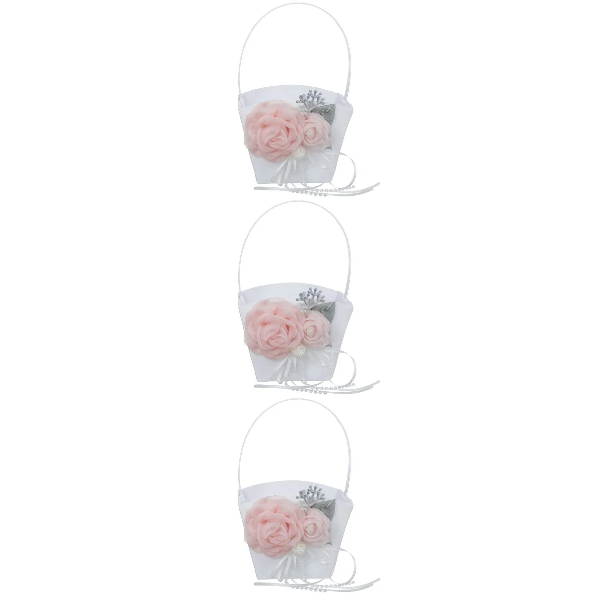 

3x Multi-functional Delicate Party Flower Basket Handheld Flower Basket Snack Basket Flower Girl Baskets