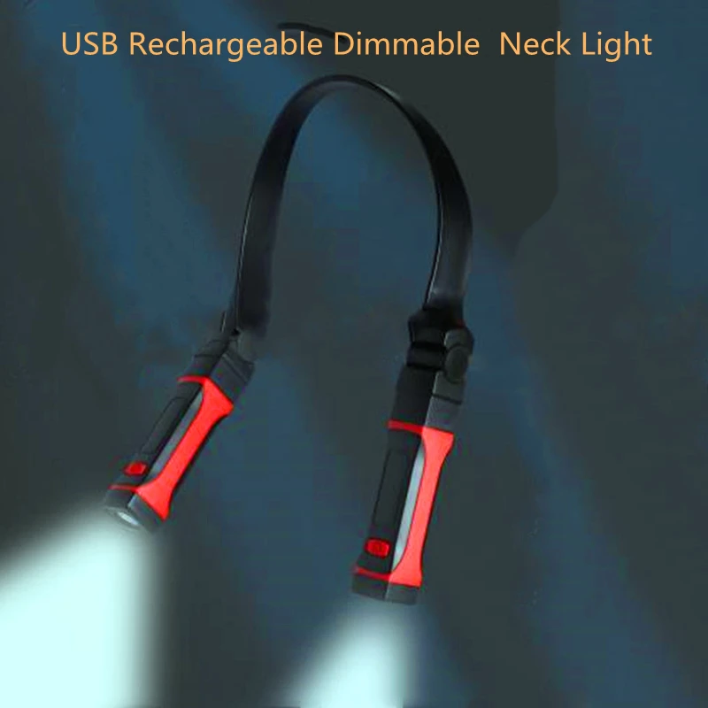 

Neck Light USB Rechargeable Dimmable Eye Protection Night Light Reading Light LED 2 Brightness for Camping Restoration Running