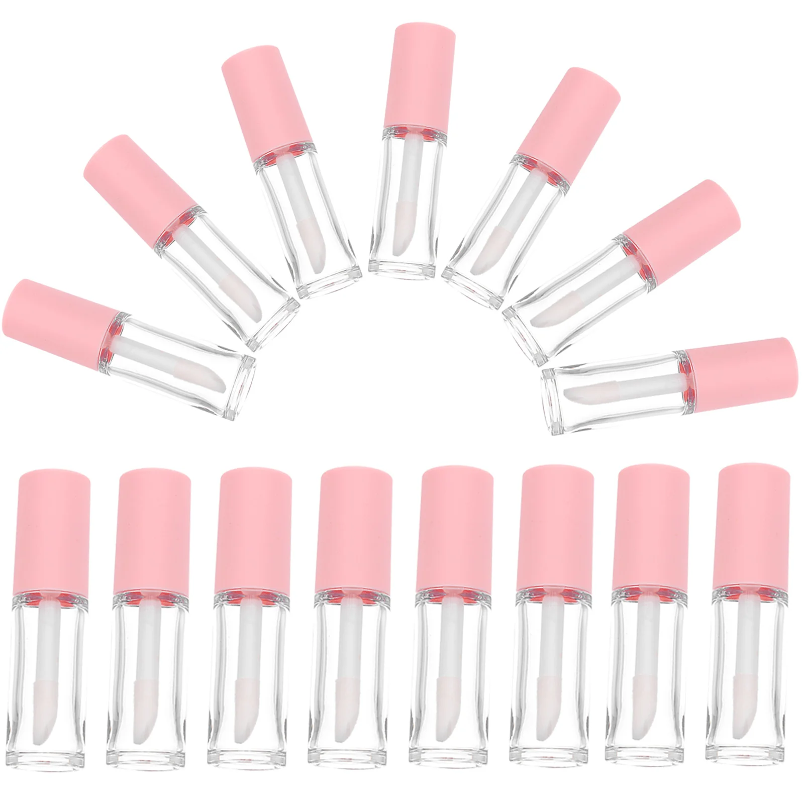 

15 Pcs Lip Gloss Tubes Empty Containers Tint Brush Rod Pet Wand Clear Refillable Balm Lipgloss