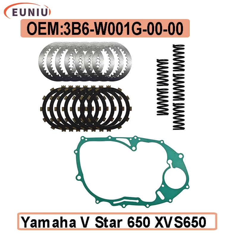 Фото Полный комплект сцепления, сверхмощные пружины и прокладка для Yamaha V Star 650 XVS650, замена 3B6-W001G-00-00 №1