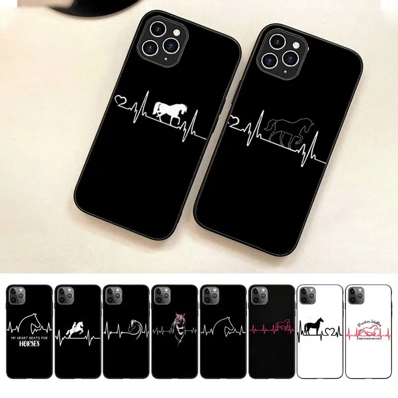 

Horse Heartbeat Riding Gallop Phone Case For Iphone 7 8 Plus X Xr Xs 11 12 13 Se2020 Mini Mobile Iphones 14 Pro Max Case