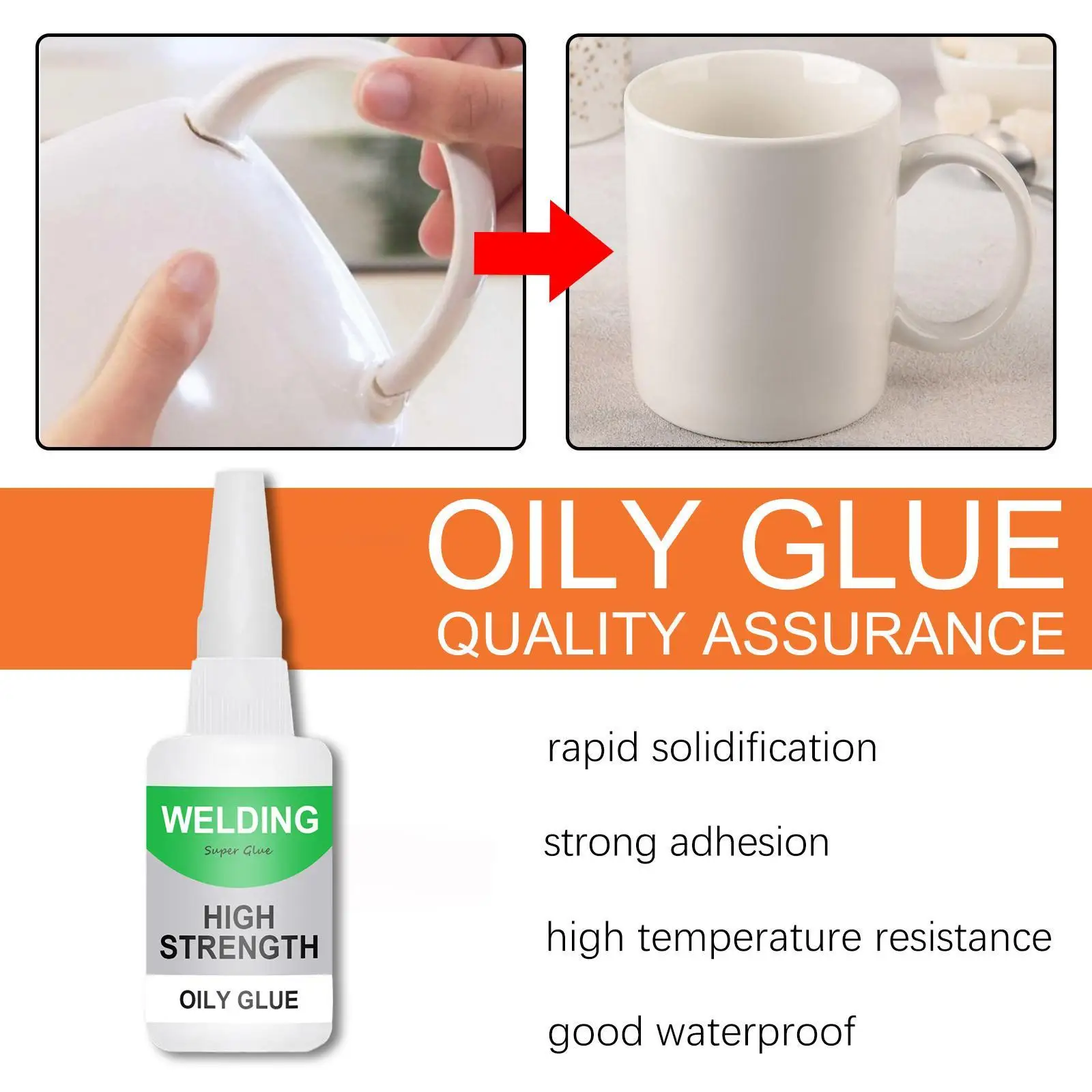 Strength Oily Glue Super Glue Liquid Waterproof & Shockproof Universal Glue Adhesive Safe On Skin For Glass Rubber Plastic Metal