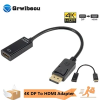 grwibeou 4k displayport to hdmi compatible adapter converter cable high quality male to female hd adapter video audio for pc tv