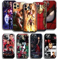 avengers iron man spiderman for apple iphone 13 12 11 pro mini x xr xs max se 5 5s 6 6s 7 8 plus phone case back liquid silicon