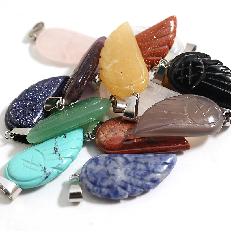 10 шт./лот Подвески ангельские крылья восстанавливающий кулон рейки натуральный