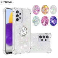 luxury quicksand glitter case for galaxy a13 a53 a33 a22 a82 a72 a52 a42 a32 a12 a10 shockproof phone cover with ring holder