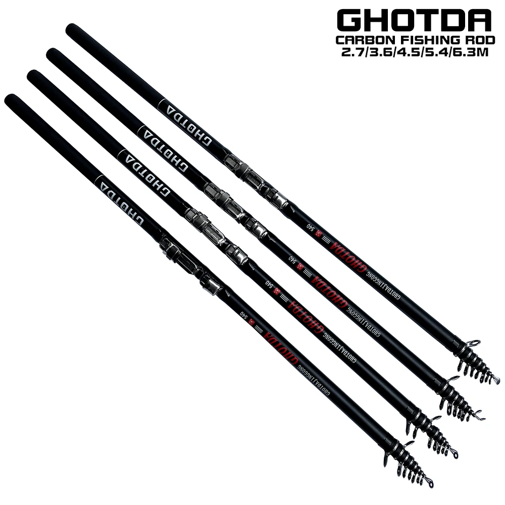 

NEW Telescopic Rock Fishing Rod Super Light Hard Carbon Fiber Full Carbon Fiber Hand Fishing Pole 2.7M/3.6M/4.5M/5.4M/6.3M