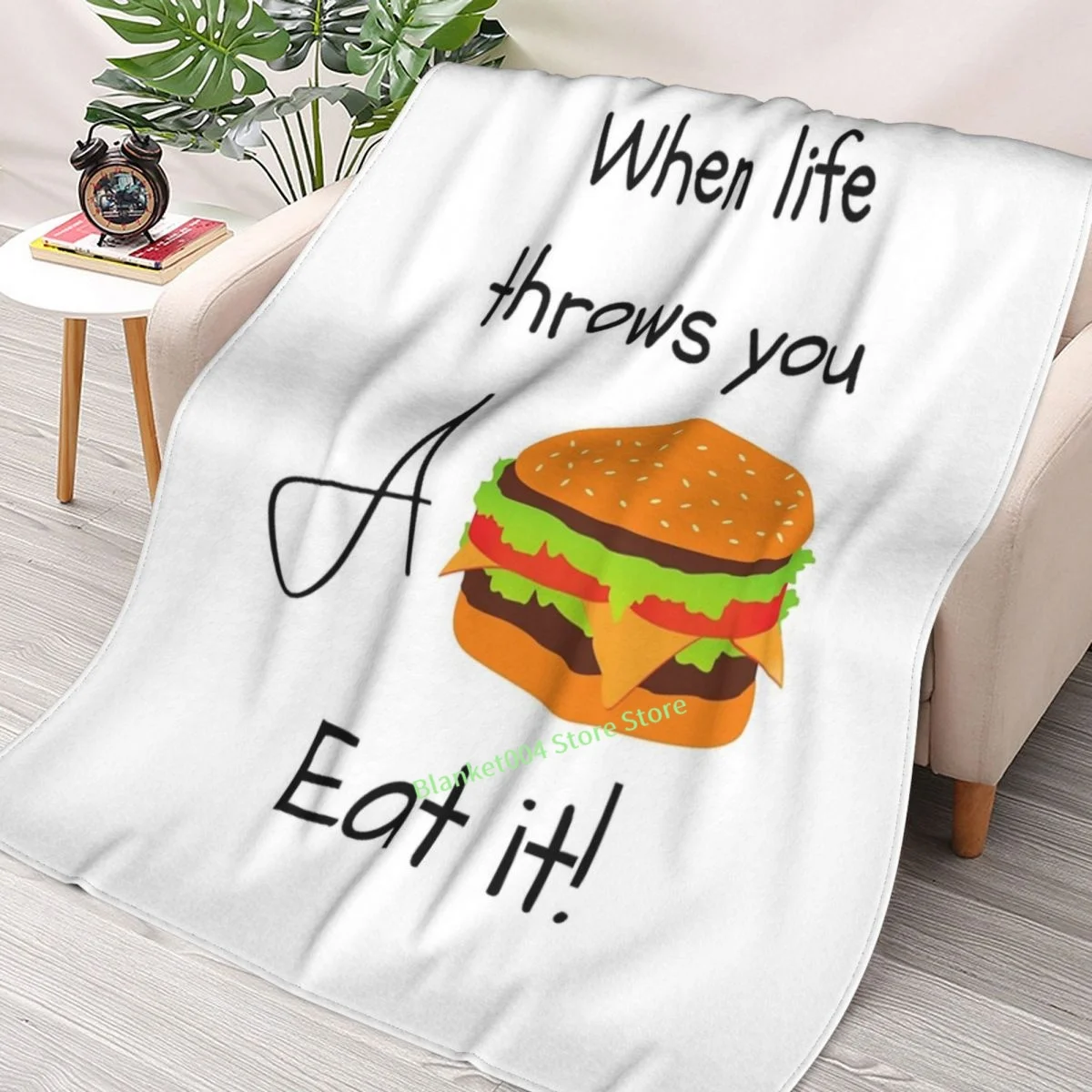 

Burger - Food Throw Blanket 3D printed sofa bedroom decorative blanket children adult Christmas gift