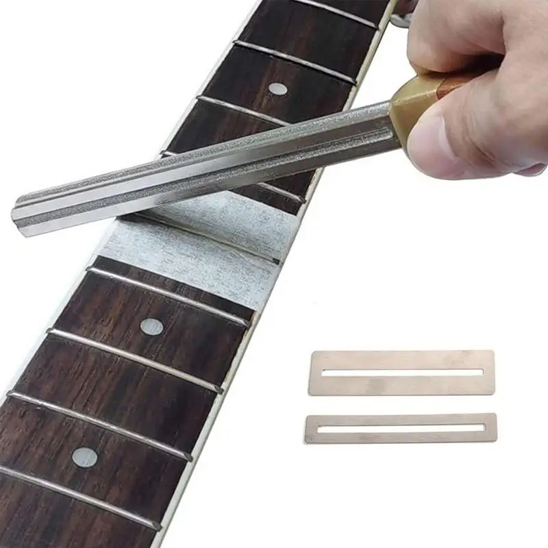 

Guitar Fret Crowning Luthier File Guitar Fret Trimming Repairing Tool With 2 Pcs Neck Protection Instruments Wooden Accessories