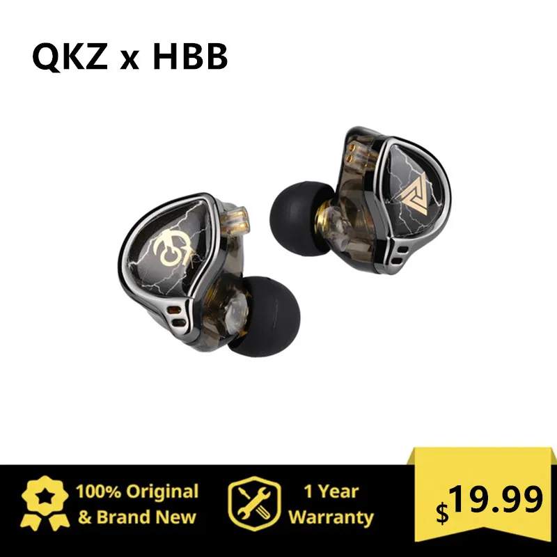 

QKZ x HBB Earphones 1 Dynamic HIFI Bass Earbuds In Ear Monitor Headphones Sport Noise Cancelling Headset