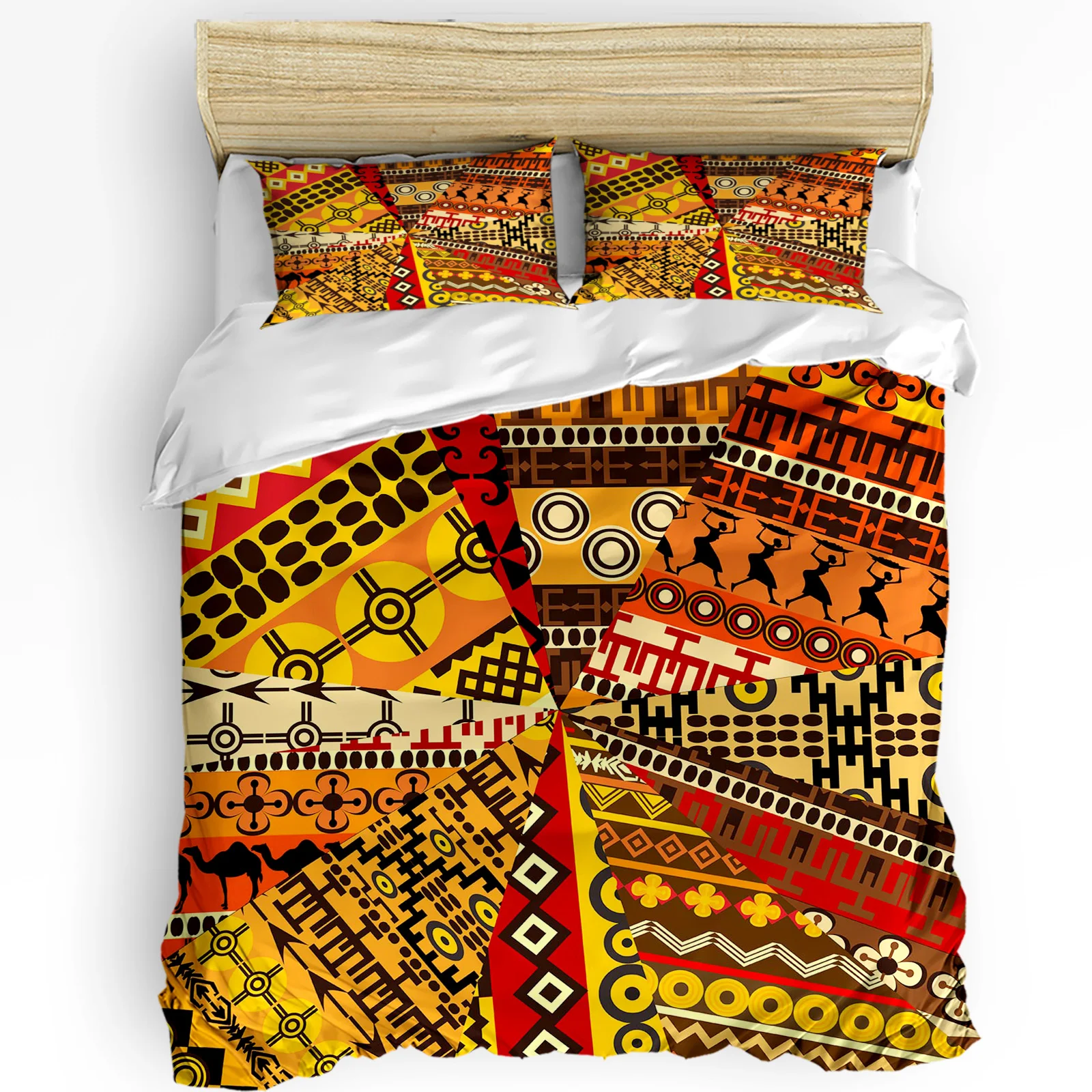 

3pcs Bedding Set African Traditional Ethnic Style Home Textile Duvet Cover Pillow Case Boy Kid Teen Girl Bedding Covers Set