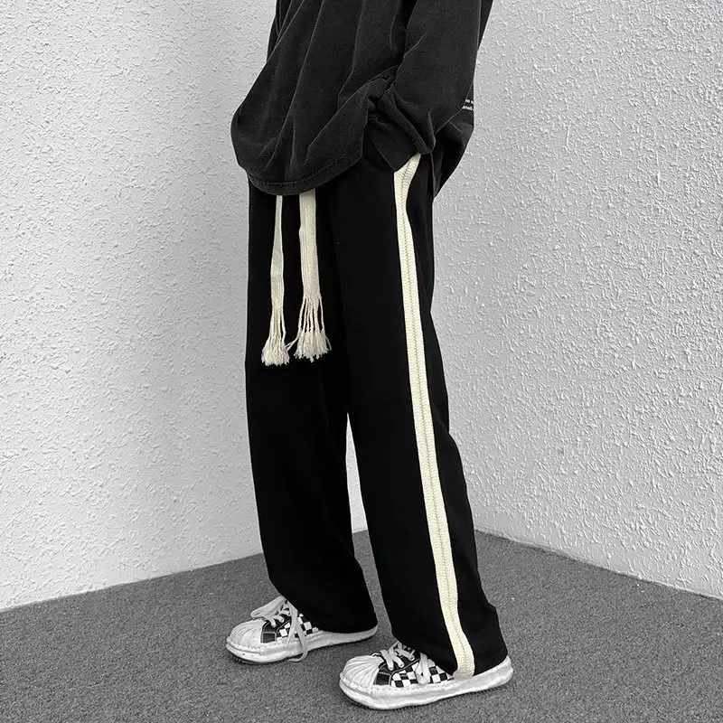 

Men Clothing 2022 Hand-woven Rope Pants Men's Spring Korean Trend Sports Casual Trousers Ins All-match Loose Wide-leg Pants