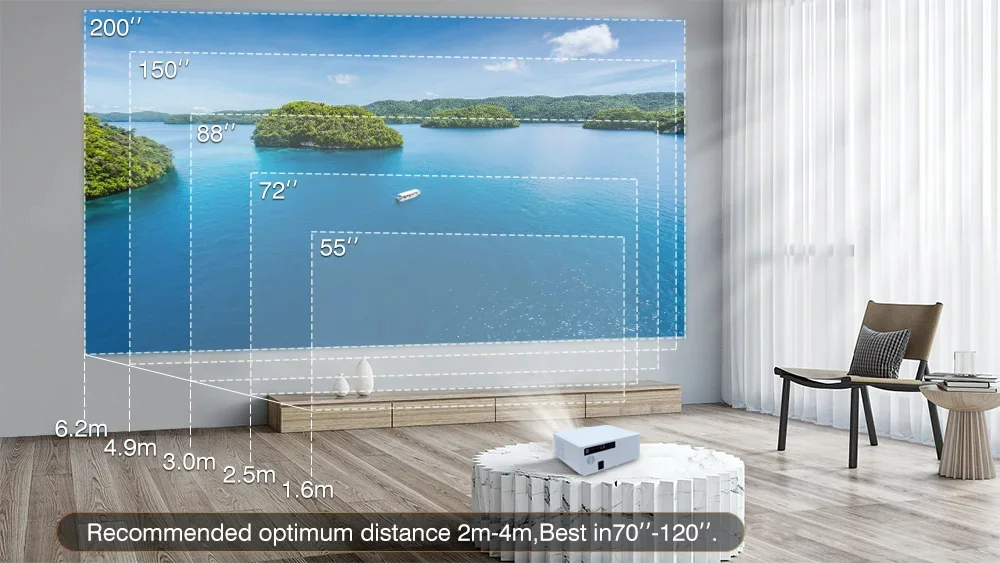 Умный проектор Everycom E700 Pro Wi-Fi 2 4G 5G Android 9.0 3d Led Video Full HD 4k для домашнего кинотеатра