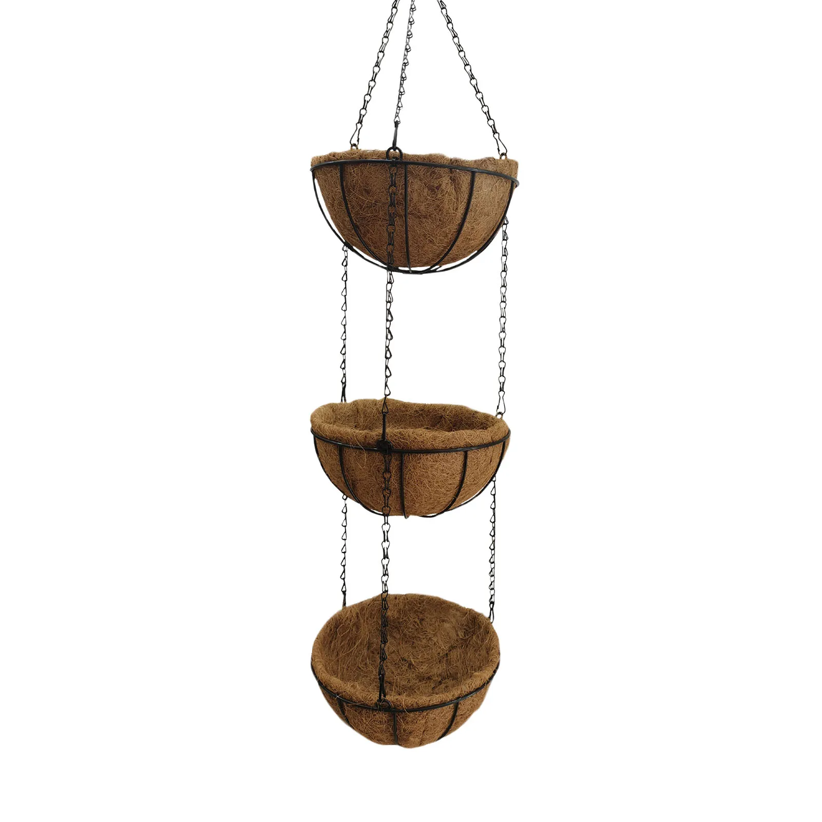 

Metal Hangings Basket 3 Layers Round Coco Liners For Hangings Basket Coconut Fiber Planter Inserts Replacement Liner Room Plant