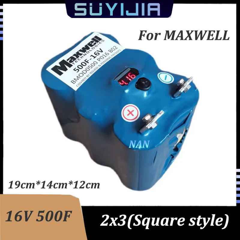 

New 16V 500F for Maxwell Super Farad Capacitor 2.7V 3000F Car Rectifier with Equalization Board Voltage Display Audio Capacitor