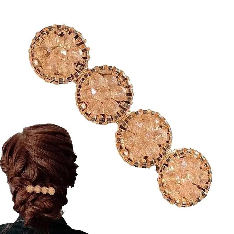 

Зажим для волос с кристаллами в оплетке, зажим для волос в оплетке с стразами для женщин, простой в использовании инструмент для укладки вол...