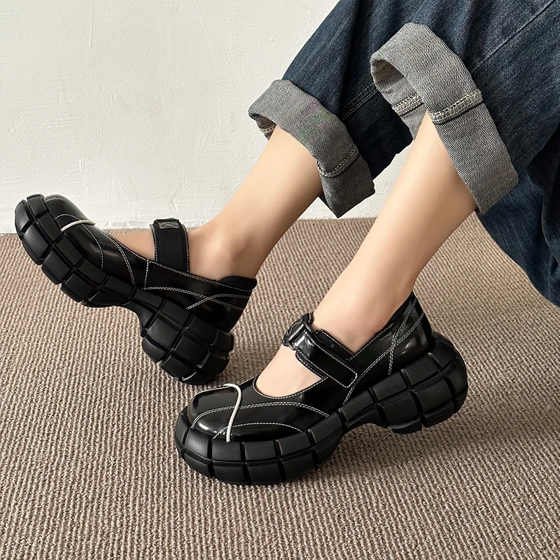 

Женские дизайнерские туфли-лодочки, туфли на платформе с пряжкой и круглым носком, роскошные сандалии для выпускного, осень 2023