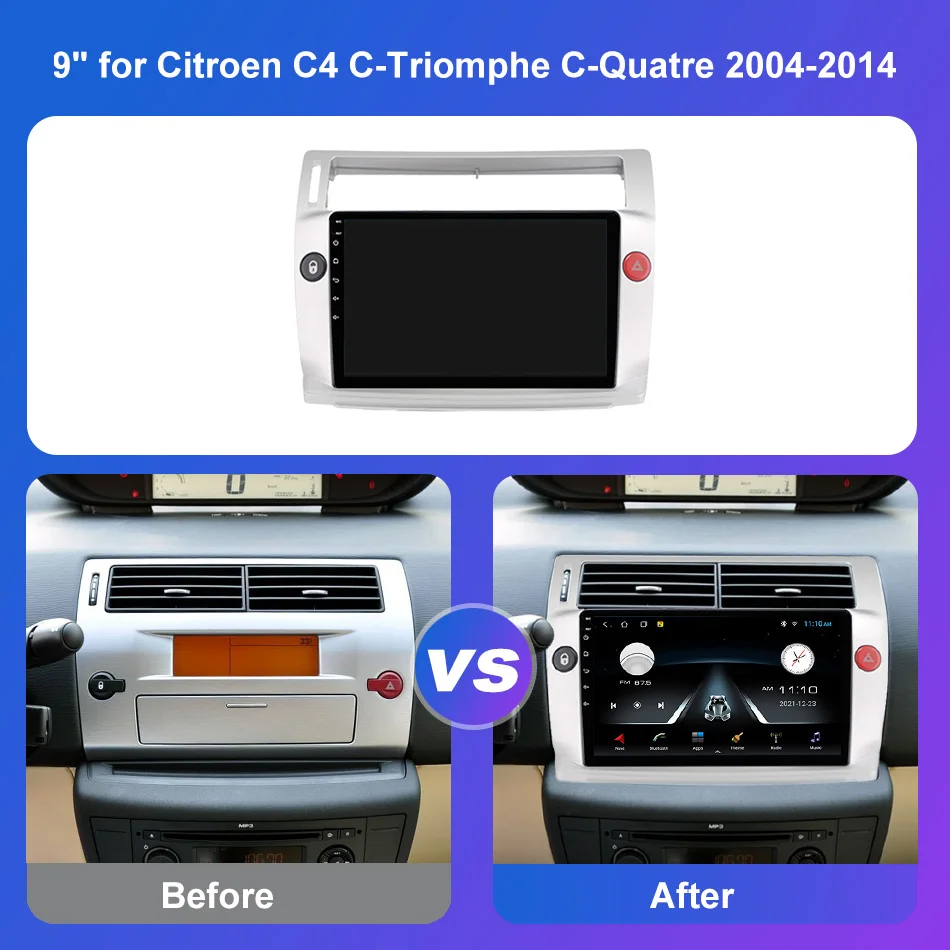 Автомагнитола T3L на Android 11 мультимедийный проигрыватель для Citroen C4 LA LC C-Triumph
