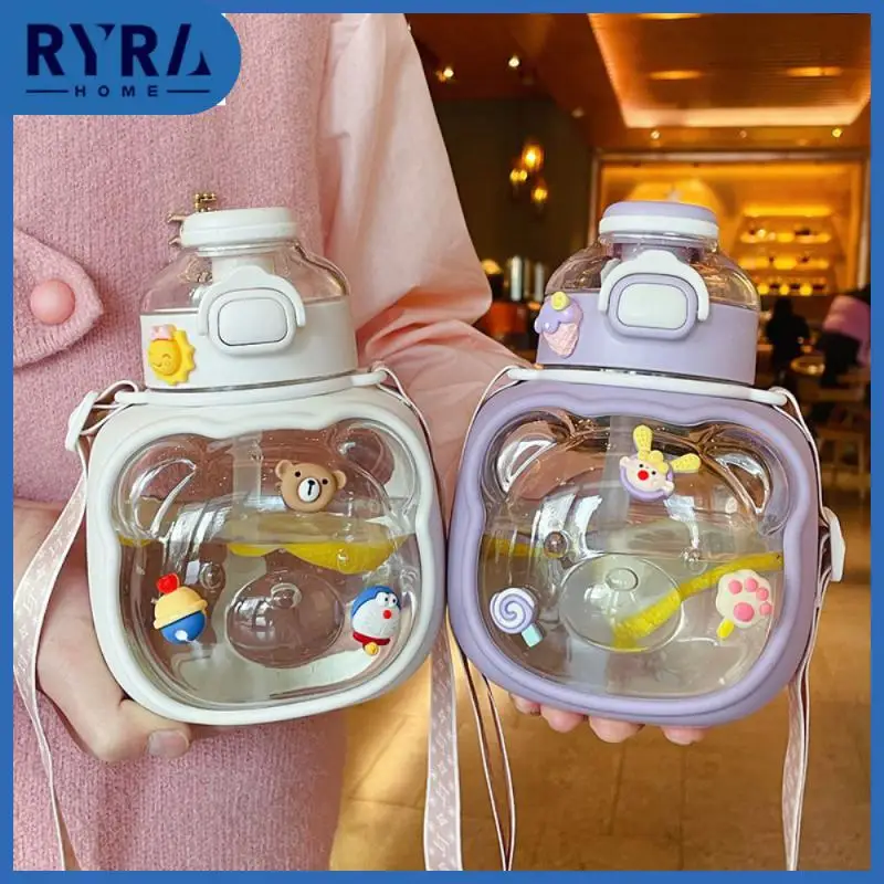 

Food Grade Pppcsilicone Material Baby Bottle Lovely Pipette Drinking Cup Cartoon Fashion Water Glass Bottle Safe And Non-toxic