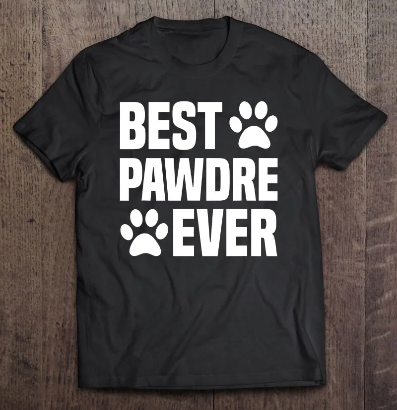 

Лучшая мужская рубашка Pawdre Ever, подарок на день отца, собаки или кошки, смешные мужские футболки, одежда для мужчин, черный цвет, искусственна...