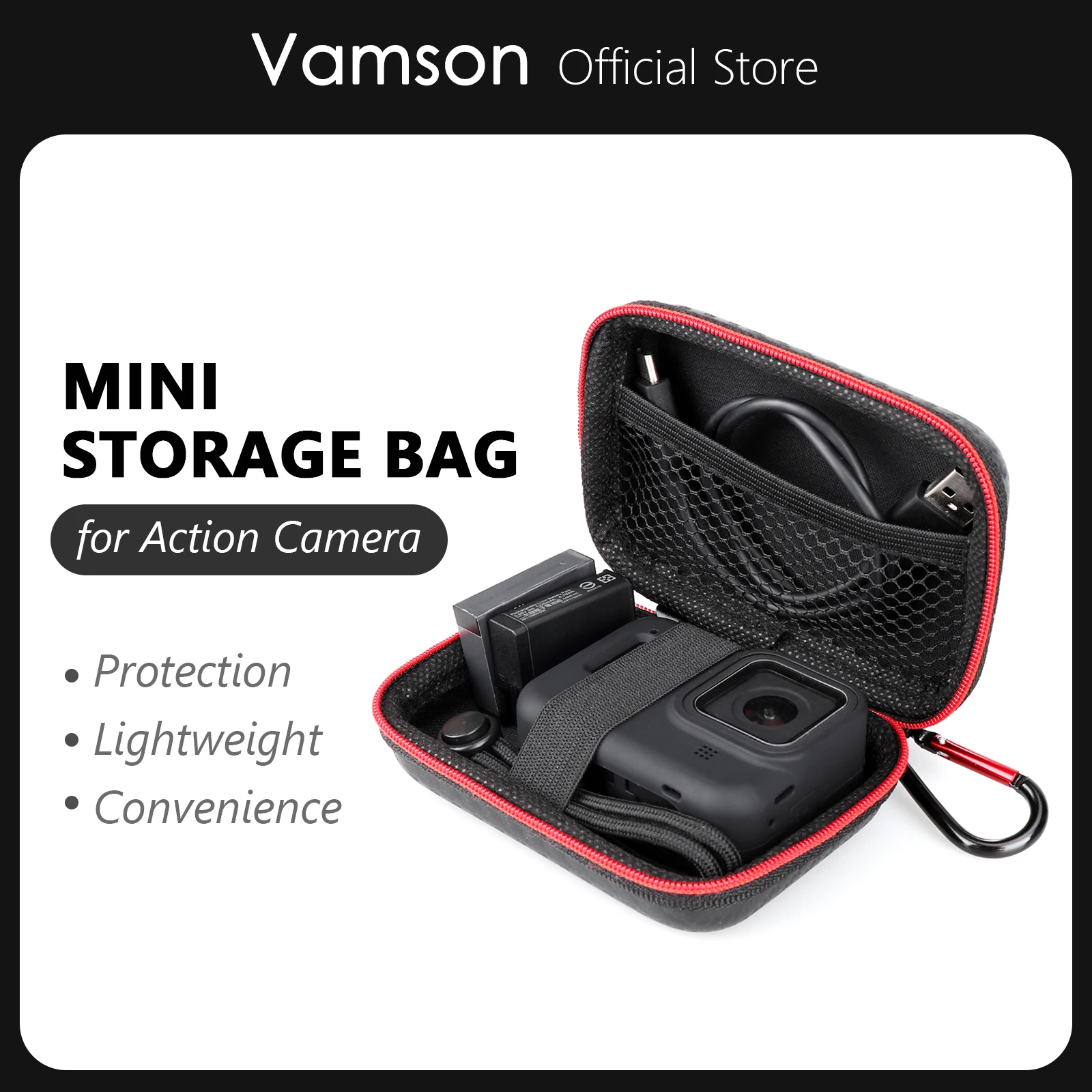 Vamson Hosting Camera Bag Portable Shockproof Storage Package for Gopro 11 10 9 8 7 6 Accessory For Dji Action 3 2 storage box