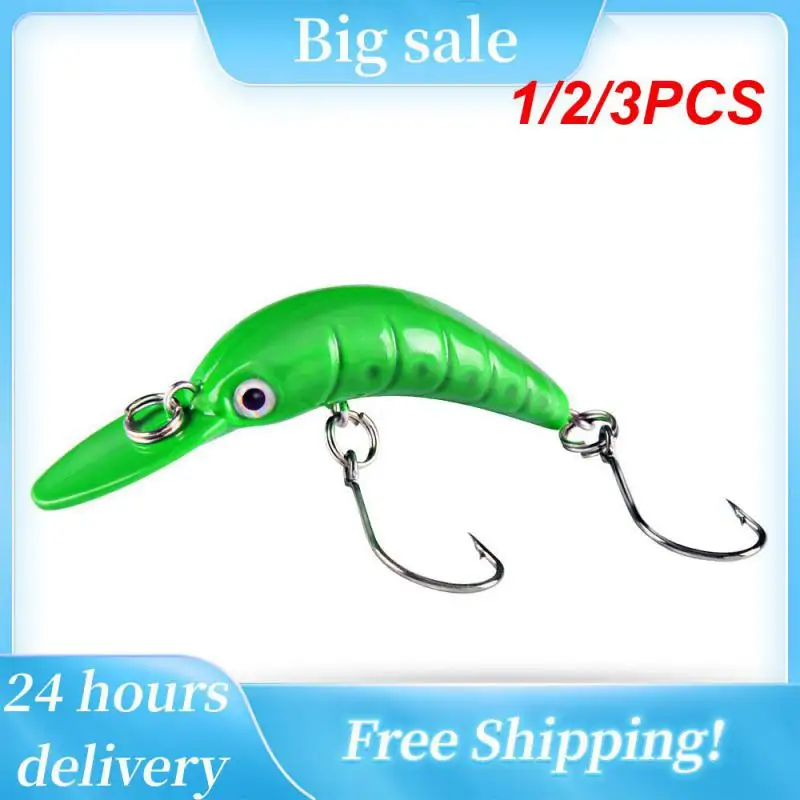 

1/2/3PCS Rice Worm Shaper Trout Minnow Wobbler Fishing Lure 5.2cm 2.6g Crank Artificial Hard Bait Trout Pike Bass Fishing