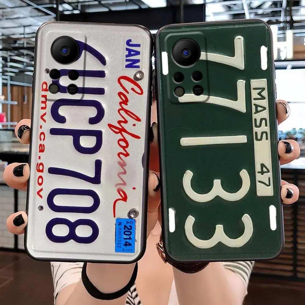 

Case for Infinix Note Hot 9 10 10i 10S 11 11S 8i S5 SMART 4 POVA2 SPARK 5 6 GO 7 8 Pro AIR Case Funny License Plate Number Car