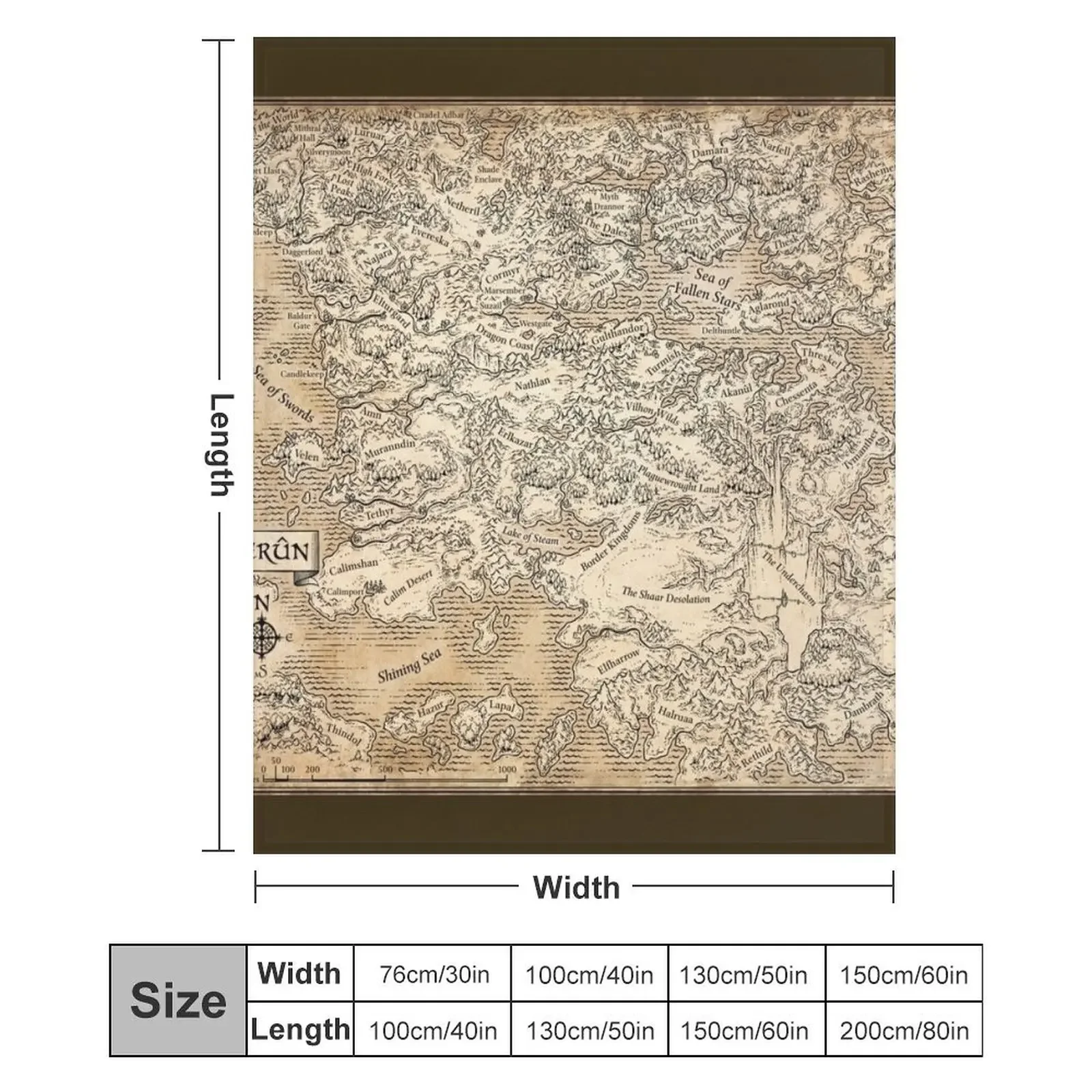 Пушистое одеяло с анотацией карты Фауна