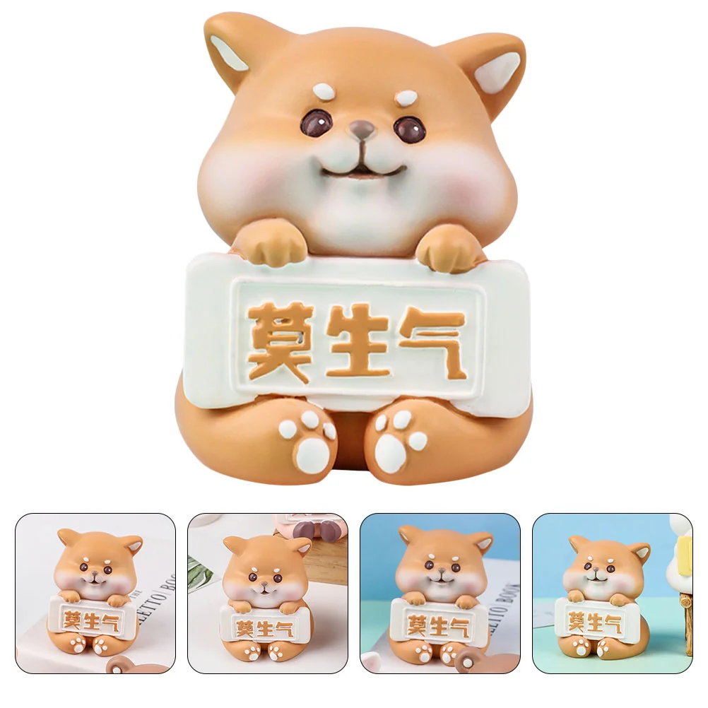 

Animal Miniature Figurines Resin Mini Figurine Dog Statue Topper Puppy Animals Landscape Car Headshaking Cake Ornaments