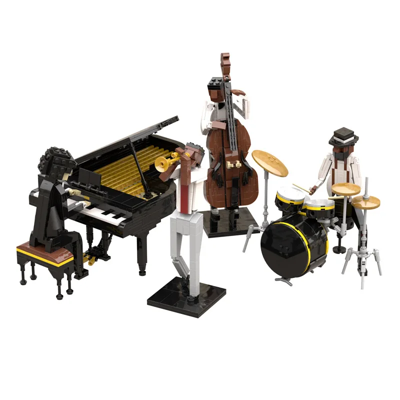 

MOC Interesting creative design assembled building blocks music series performance fangtouzai model hand-made desktop toy gift